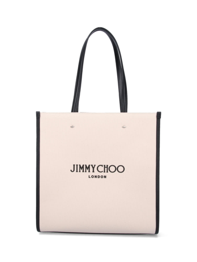 Shop Jimmy Choo Tote In Beige