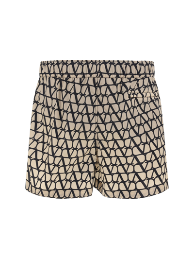Valentino Toile Iconographe-print Knee-length Shorts In Beige