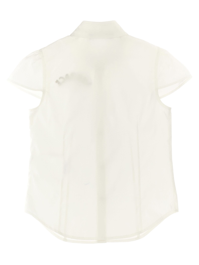 Shop Versace La Vacanza Embroidered Logo Capsule Shirt In White