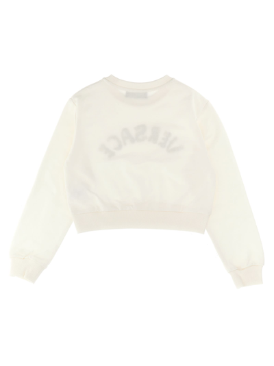 Shop Versace La Vacanza Logo Embroidery Sweatshirt In White