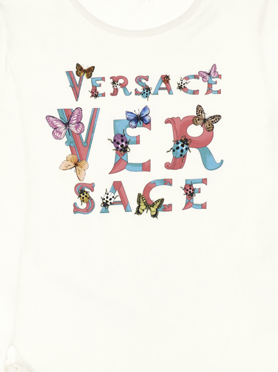 Shop Versace Heritage Butterflies & Ladybugs Kids Capsule The Vacation T-shirt In White