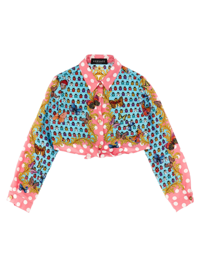 Shop Versace Heritage Butterflies & Ladybugs Kids La Vacanza Capsule Shirt In Multicolor