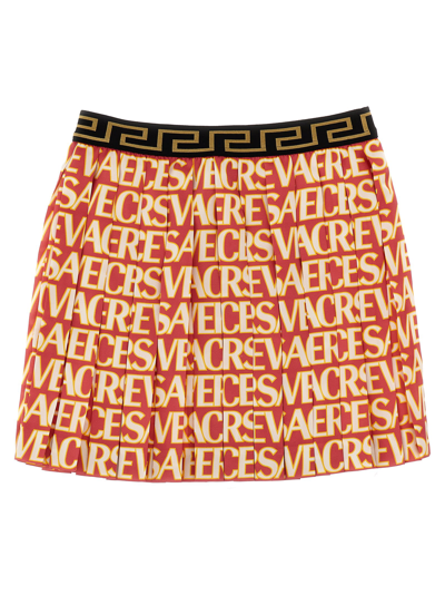 Shop Versace Allover Kids Capsule La Vacanza Skirt In Fuchsia
