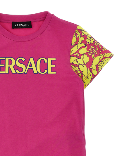 Shop Versace Barocco Print T-shirt In Fuchsia