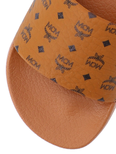 Mcm Heel Sandals With Flat Sole And Open Toe In Brown