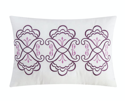 Shop Chic Home Design Serra 5 Piece Quilt Set Watercolor Leaf Print Geometric Pattern Bedding In Purple