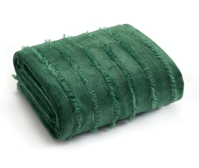 Shop Chic Home Design Liah Throw Blanket Clip Jacquard Flannel Micromink Backing Design In Green