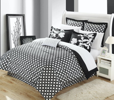 Shop Chic Home Design Ayesha 11-piece Comforter Set In Black