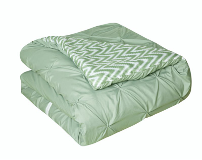 Shop Chic Home Design Potterville 20 Piece Reversible Comforter Complete Bed In A Bag Pinch Pleated Ruffl In Green
