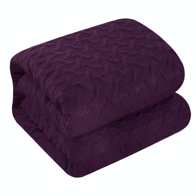 Shop Chic Home Design Jas 5 Piece Comforter Set Embossed Embroidered Quilted Geometric Vine Pattern Bed In A Bag In Purple