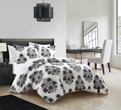Shop Chic Home Design Yazmin 3 Piece Duvet Cover Set Large Scale Floral Medallion Print Design Bedding Wi In Grey