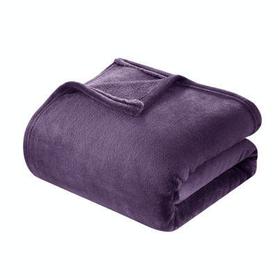 Shop Chic Home Design Javia 1 Piece Blanket Ultra Soft Fleece Microplush In Purple