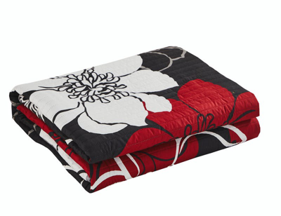 Shop Chic Home Design Chase 2 Piece Quilt Set Abstract Large Scale Printed Floral In Black
