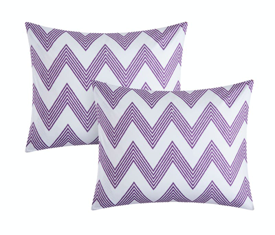 Shop Chic Home Design Foxville 9 Piece Reversible Comforter Bed In A Bag Ruffled Pinch Pleat Geometric Ch In Purple