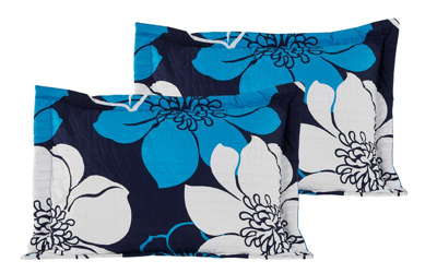 Shop Chic Home Design Chase 3 Piece Quilt Set Abstract Large Scale Printed Floral In Blue