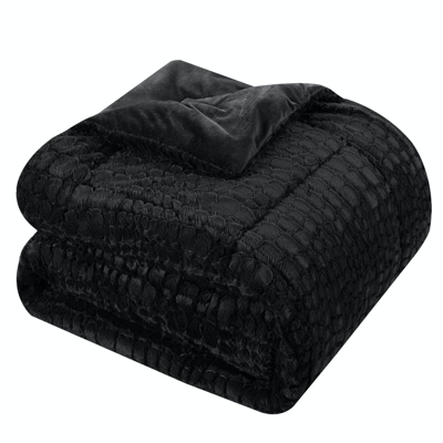 Shop Chic Home Design Alligator 7 Piece Comforter Set Faux Fur Micro Mink Alligator Skin Bed In A Bag Bed In Black