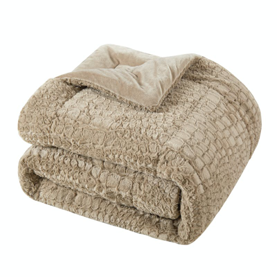 Shop Chic Home Design Alligator 7 Piece Comforter Set Faux Fur Micro Mink Alligator Skin Bed In A Bag Bed In Brown