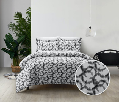 Shop Chic Home Design Christi 3 Piece Duvet Cover Set Contemporary Watercolor Overlapping Rings Pattern P In Grey