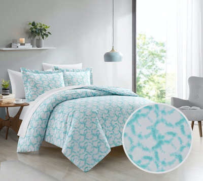 Shop Chic Home Design Christi 3 Piece Duvet Cover Set Contemporary Watercolor Overlapping Rings Pattern P In Blue