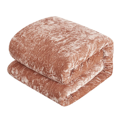 Shop Chic Home Design Kiana 9 Piece Comforter Set Crinkle Crushed Velvet Bed In A Bag In Pink