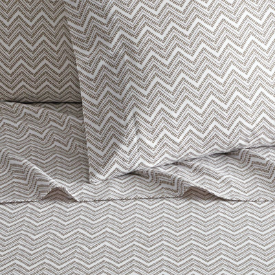 Shop Chic Home Design Alanah 4 Piece Sheet Set Super Soft Contemporary Striped Chevron Pattern Design In Brown