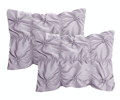 Shop Chic Home Design Hyatt 6 Piece Comforter Set Floral Pinch Pleated Ruffled Designer Embellished Beddi In Purple