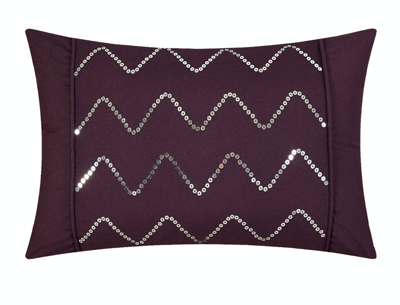 Shop Chic Home Design Erin 8 Piece Reversible Comforter Bed In A Bag Pinch Pleat Ruffled Design Geometric In Purple