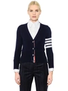 THOM BROWNE 嵌花条纹羊绒开衫, BLUENAVY