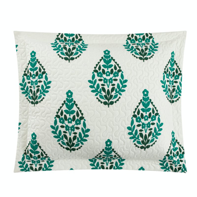 Shop Chic Home Design Breana 7 Piece Quilt Set Floral Medallion Print Design Bed In A Bag Bedding In Green