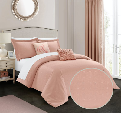 Shop Chic Home Design Ellie 5 Piece Comforter Set Casual Country Chic Pleated Bedding In Pink