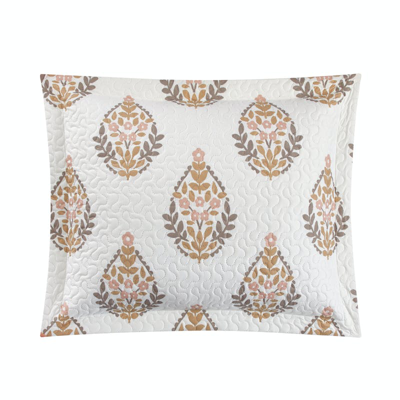 Shop Chic Home Design Breana 5 Piece Quilt Set Floral Medallion Print Design Bed In A Bag Bedding In Brown