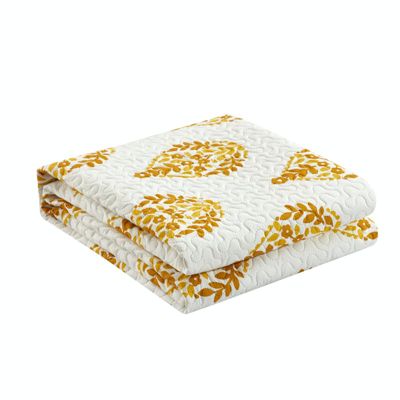 Shop Chic Home Design Breana 5 Piece Quilt Set Floral Medallion Print Design Bed In A Bag Bedding In Yellow