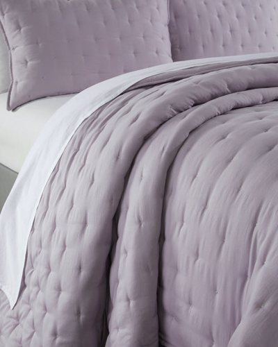 Shop Chic Home Design Chyle 3 Piece Quilt Set Tufted Cross Stitched Design Bedding In Purple