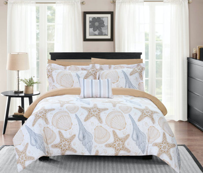 Shop Chic Home Design Eula 8 Piece Reversible Comforter Set "life In The Sea" Theme Print Design Bed In A In White