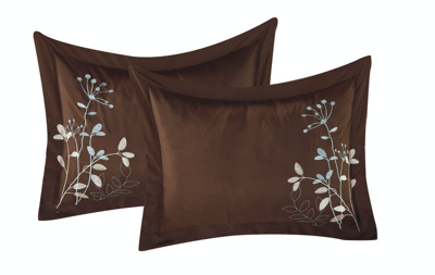 Shop Chic Home Design Fortuno 8-piece Embroidered Comforter Set In Brown