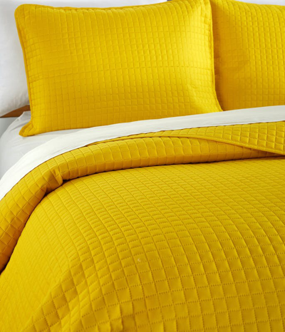 Shop Chic Home Design Nika 2 Piece Quilt Set Box Stitched Design Bedding In Yellow