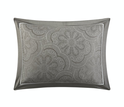 Shop Chic Home Design Merielle 9 Piece Comforter Set Jacquard Geometric Scroll Medallion Pattern Solid Bo In Grey