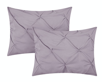 Shop Chic Home Design Whitley 8 Piece Duvet Cover Set Ruffled Pinch Pleat Design Embellished Zipper Closu In Purple