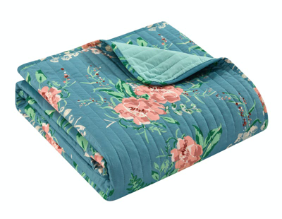 Shop Chic Home Design Carlotta 9 Piece Quilt Set Watercolor Floral Pattern Print Bed In A Bag In Green