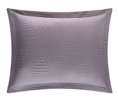 Shop Chic Home Design Ridge 3 Piece Quilt Set Contemporary Y-shaped Geometric Pattern Bedding In Purple