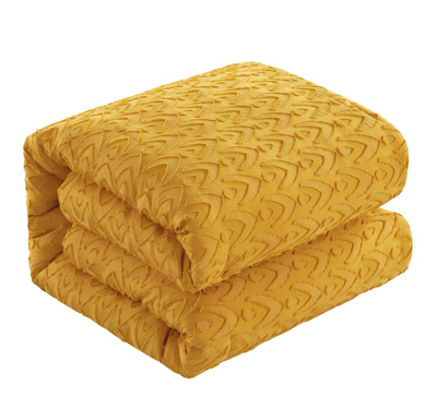 Shop Chic Home Design Reign 5 Piece Comforter Set Clip Jacquard Geometric Pattern Design Bedding In Yellow