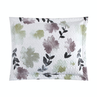 Shop Chic Home Design Parson Green 2 Piece Quilt Set Reversible Watercolor Floral Print Striped Pattern D