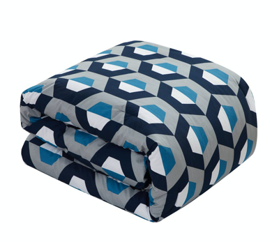 Shop Chic Home Design Tudor 2 Piece Duvet Cover Set Contemporary Geometric Hexagon Pattern Print Design B In Blue