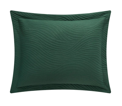 Shop Chic Home Design Teah 3 Piece Quilt Set Contemporary Organic Wave Pattern Bedding In Green