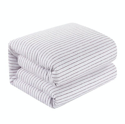 Shop Chic Home Design Wesley 3 Piece Duvet Cover Set Contemporary Solid White With Dot Striped Pattern Pr In Purple