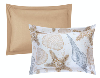 Shop Chic Home Design Catriona 4 Piece Reversible Duvet Cover Set "life In The Sea" Theme Print Design Be In Brown