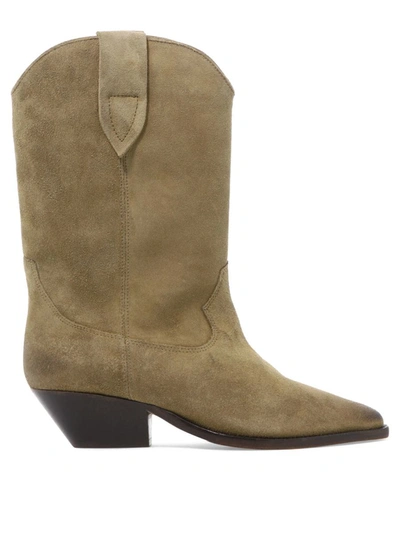 Shop Isabel Marant "duerto" Cowboy Boots In Beige
