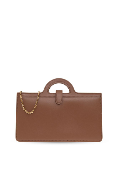 Shop Marni Logo Printed Chain In Brown