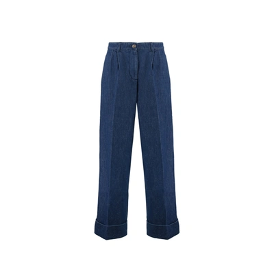 Shop Gucci Wide-leg Denim Jeans In Blue