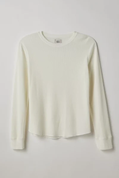 Shop Bdg Baselayer Thermal Long Sleeve Tee In White At Urban Outfitters